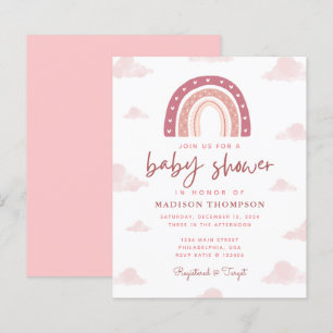 Papier Budget Boho Pastel Pink Rainbow Baby shower