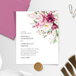 Papier Budget Boho Purple & Pies Rose Mariage Inviter