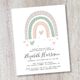 Papier Budget Boho Rainbow Baby Sprinkle Invitation