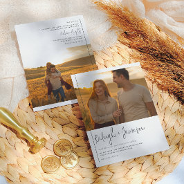 Papier Budget Boho Script Typographie 2 Photos Mariage