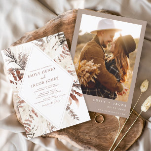 Papier Budget Boho Terracotta Photo Pampas Grass Mariage