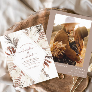 Papier Budget Boho Terracotta Photo Pampas Grass Mariage