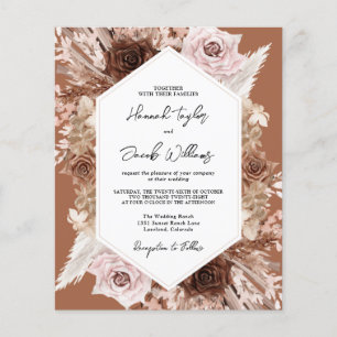 Papier Budget Boho Terracotta QR Code RSVP Mariage Invita