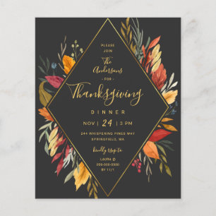 Papier Budget Boho Thanksgiving Fall Foliage Invitation