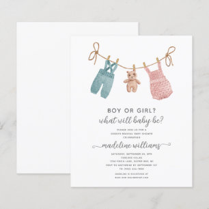Papier BUDGET BOHO Vêtements de bébé Genre Révéler Douche