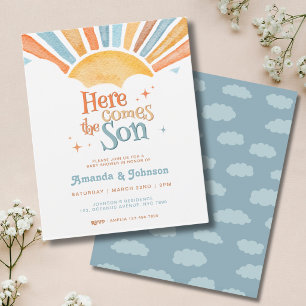 Papier Budget Boho Voici venir le fils Baby Shower