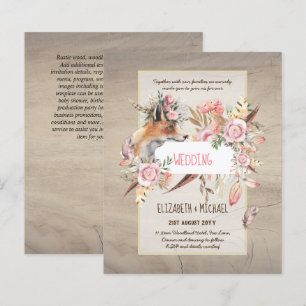 Papier BUDGET Boho Woodland FOX Floral Mariage Moderne