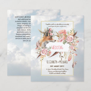 Papier BUDGET Boho Woodland FOX Floral Mariage Moderne