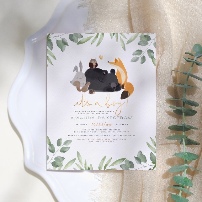 Papier Budget Bois Animaux & Baby shower Garçon de verdur (Créateur téléchargé)