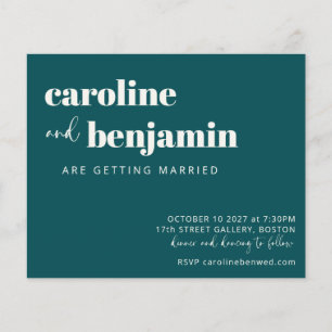 Papier Budget Bold Emerald Chic Mariage moderne Invitatio