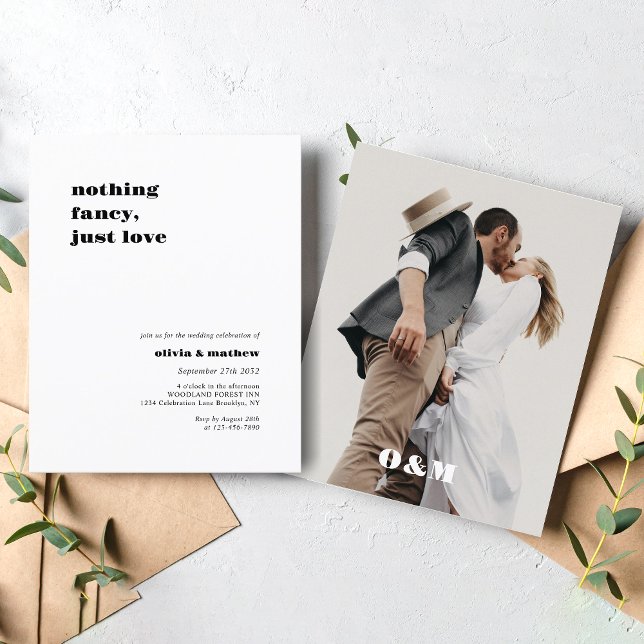 Papier BUDGET Bold Monogramme Décontracté Mariage photo (Créateur téléchargé)