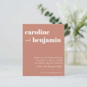 Papier Budget Bold Terracotta Faire-part de mariage moder