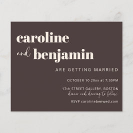 Papier Budget Bold Warm Brown Chic Modern Wedding Invite