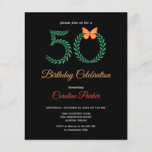 Papier Budget Botanical Greenery 50e Anniversaire Invitat