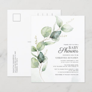Papier Budget Botanique Eucalyptus Baby shower vert