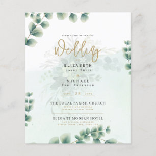 Papier Budget Botanique Eucalyptus Mariage INVITE