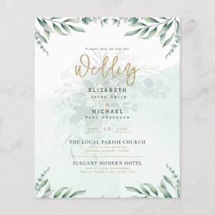 Papier Budget Botanique Eucalyptus Mariage INVITE