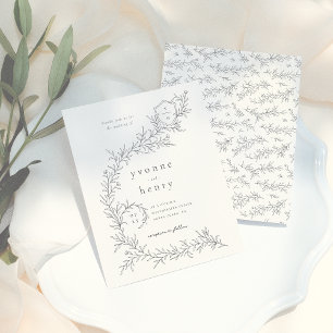 Papier Budget botanique illustré mariage noir et crème