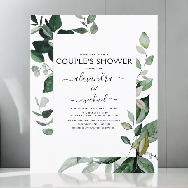 Papier Budget Botanique Verdure Foliage Couple's Shower (Créateur téléchargé)