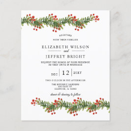 Papier Budget Bough of Holly Noël Faire-part de mariage