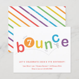 Papier Budget Bounce Kids Age Anniversaire Fête Invitatio