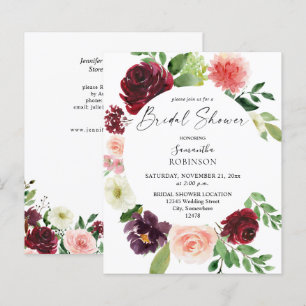 Papier Budget Bourgogne Blush Pink 4 Fête des mariées Flo