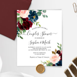 Papier Budget Bourgogne & Couples de la Marine Invitation