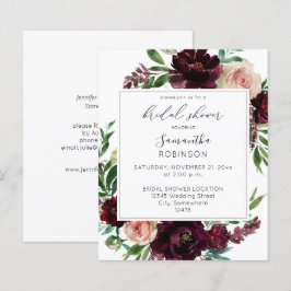 Papier Budget Bourgogne foncée et Fête des mariées floral