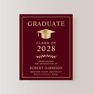 Papier Budget Bourgogne Gold Graduation Faire-part