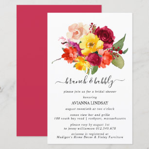 Papier Budget Bourgogne Orange Jaune Bridal Brunch Bubbly