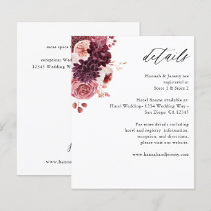 Papier Budget Bourgogne & Pink Floral 8B Détails du saumo