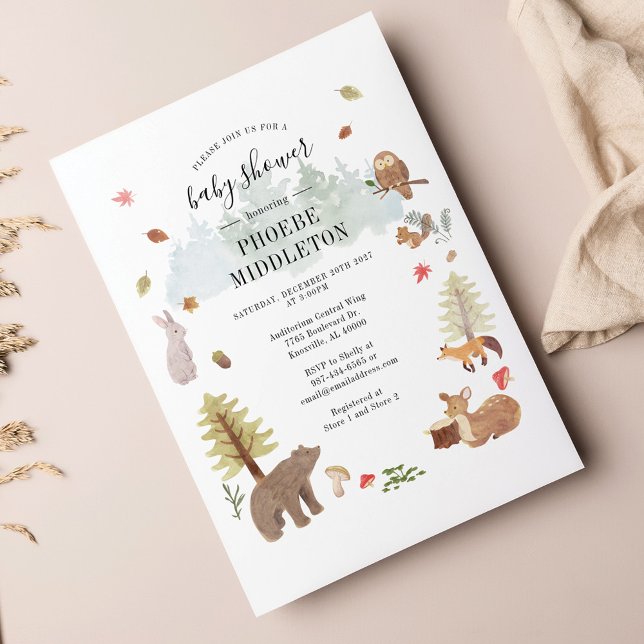Papier Budget Boy Baby shower Bois Animaux Invitation (Créateur téléchargé)