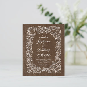 Papier Budget Brown Automne Faire-part de mariage Floral