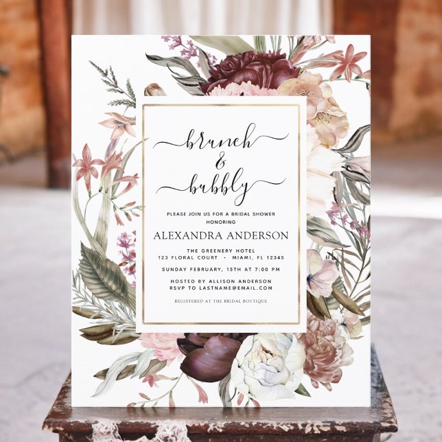 Papier Budget Brunch & Bubbly Boho Fête des mariées Bourg (Créateur téléchargé)