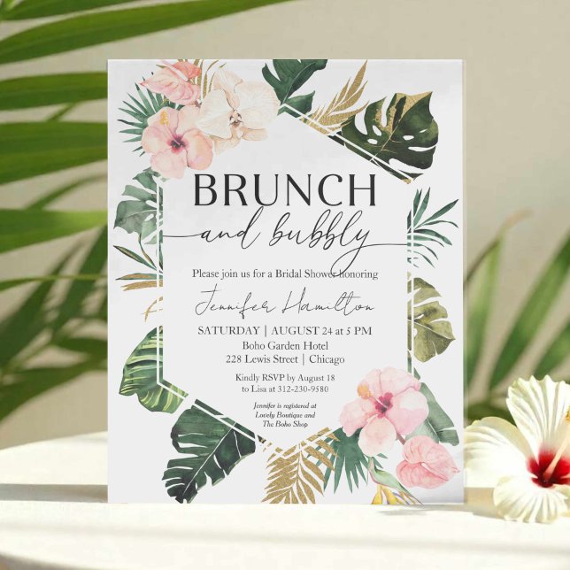 Papier Budget Brunch et Bubbly Bridal Shower Invitation (Créateur téléchargé)
