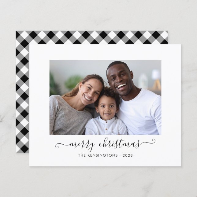 Papier BUDGET Buffalo Joyeux script de Noël Joyeux photo (Devant / Derrière)