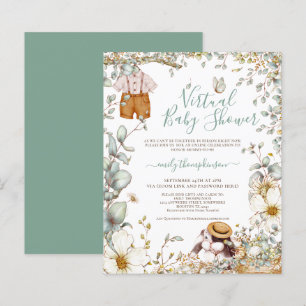 Papier Budget Bunny Boy Invitation Baby shower virtuel
