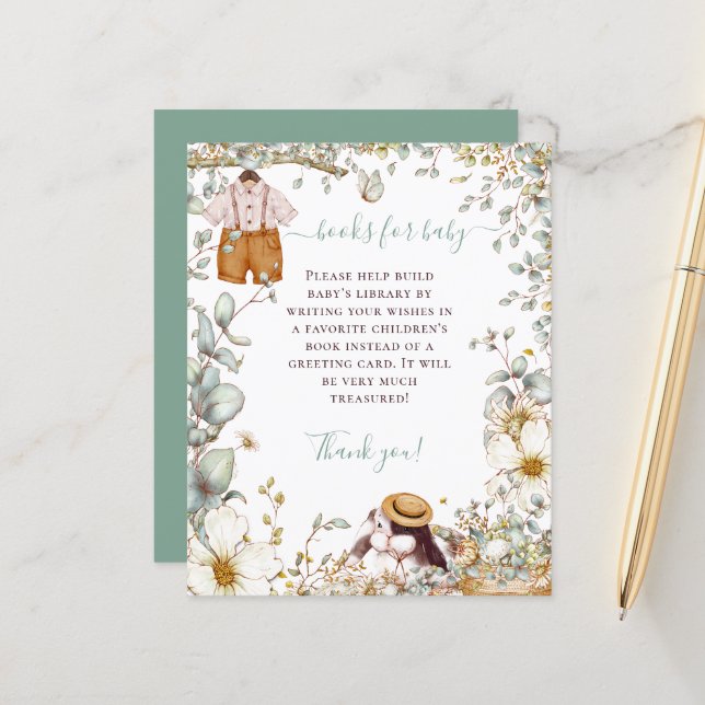 Papier Budget Bunny Vêtements Garçon Livres Pour Baby sho (Devant/Arrière en situation)