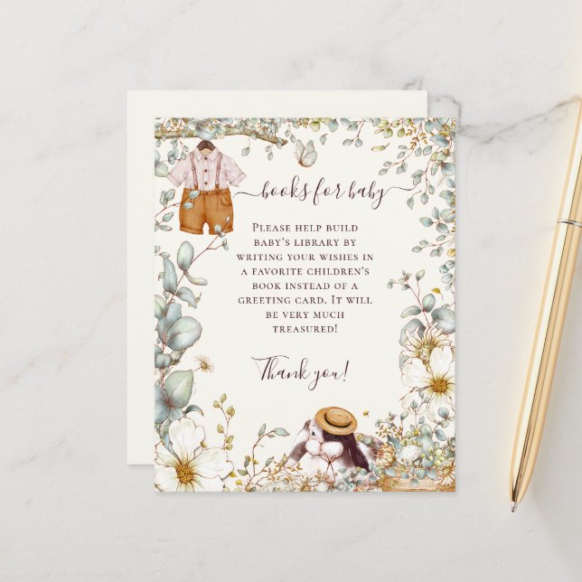 Papier Budget Bunny Vêtements Garçon Livres Pour Baby sho (Devant/Arrière en situation)