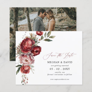 Papier Budget Burgundy Blush Floral Photo Enregistrer la 