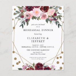 Papier Budget Burgundy Blush Revue Dîner Invitation