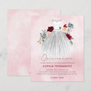 Papier Budget Burgundy parties scintillant en argent robe