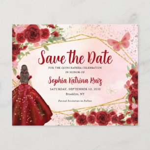 Papier Budget Burgundy Princesse Quinceañera Enregistrer 