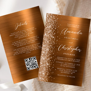 Papier Budget Burnt Orange Glam QR Code Mariage Invitatio