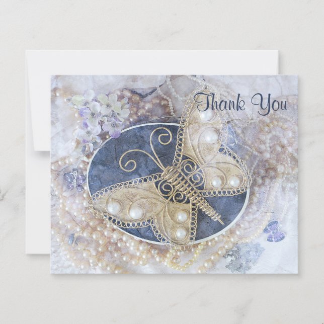 Papier Budget Butterfly Mariage Bridal Or blanc (Devant)