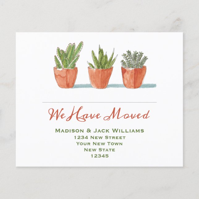 Papier Budget Cactus Nouvelle Faire-part de déplacement d (Devant)