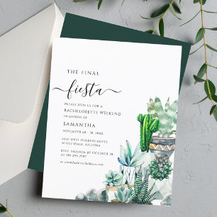 Papier Budget Cactus Plante Bachelorette Party Invitation
