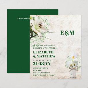 Papier BUDGET Calla Lilies Chic Shabby Mariage Invitation