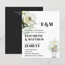 BUDGET Calla Lilies Chic Shabby Mariage Invitation