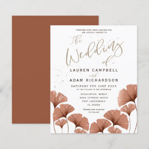 Papier Budget Calligraphie Terracotta Foliage Mariage